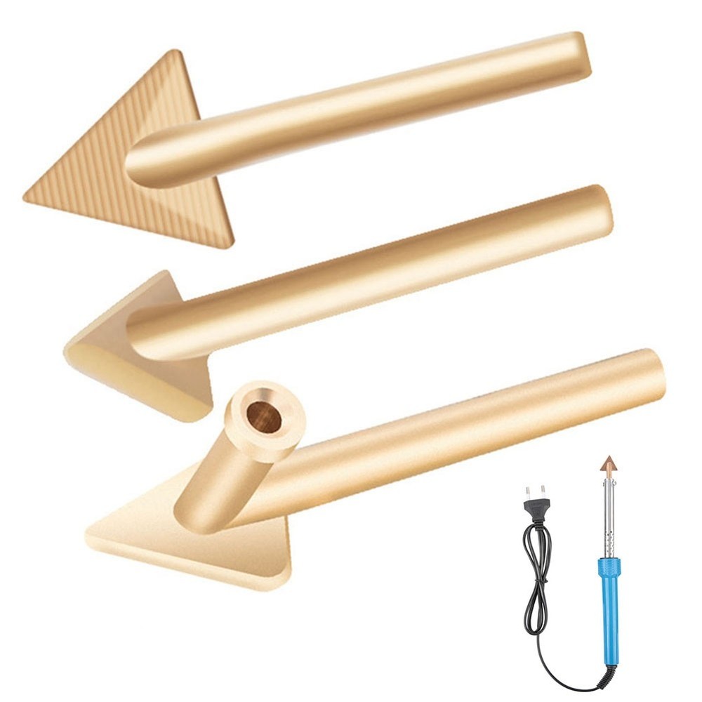 3Pcs Iron Plastic Soldering Iron Tips Copper Repair Triangular Smoothing2201