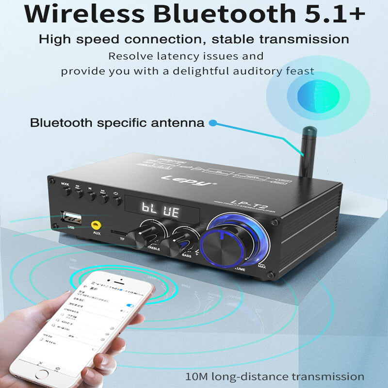 ‌Studio-Grade Amplifier: 50Wx2 Output & Noise-Free Design‌