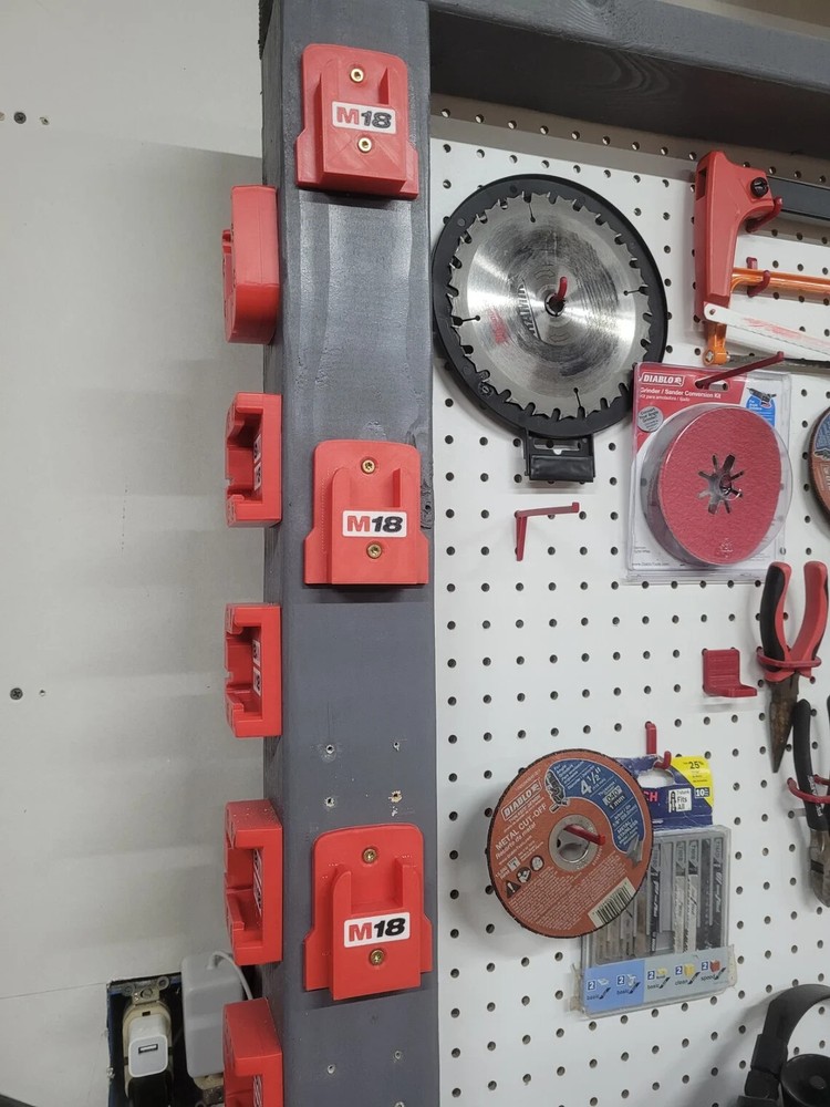 Milwaukee M18 Tool Wall Mount | Storage Hanger | 3D Printed ABS