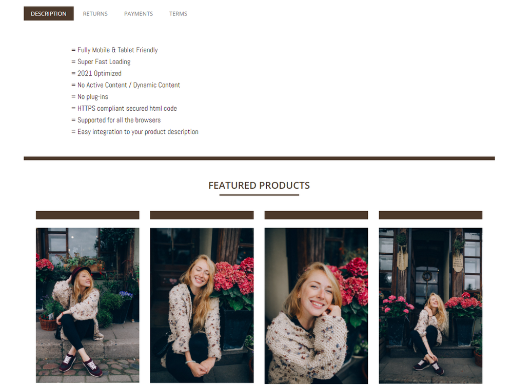 MAROON | Mobile Responsive eBay Listing Template 2024 | HTTPS Secured Compliant