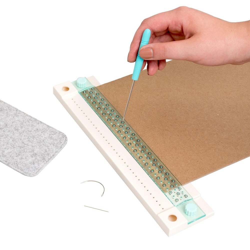 , Journal Book Binding Punch Guide Set, Includes Guide, Awl, Curved and Strai...