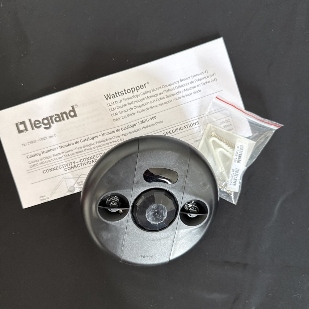 Legrand Wattstopper LMDC-100-BK Dual Tech Ceiling Mount Sensor