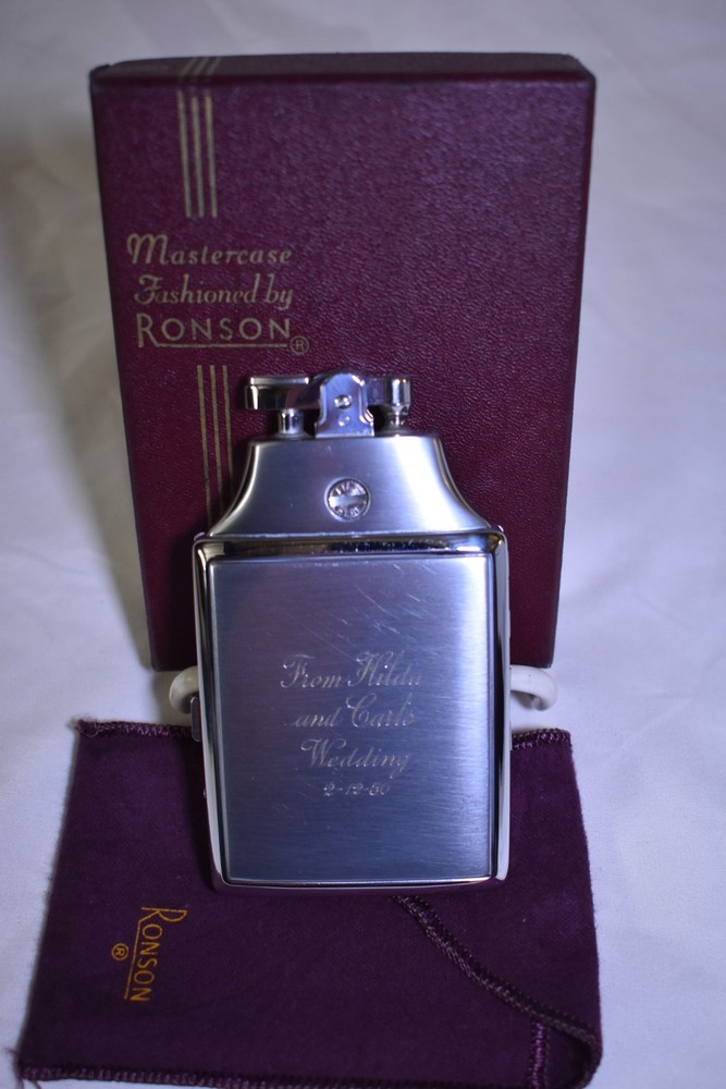 Masterclass Vintage Ronson Cigarette Case/Lighter With Original Papers+Box+Cloth