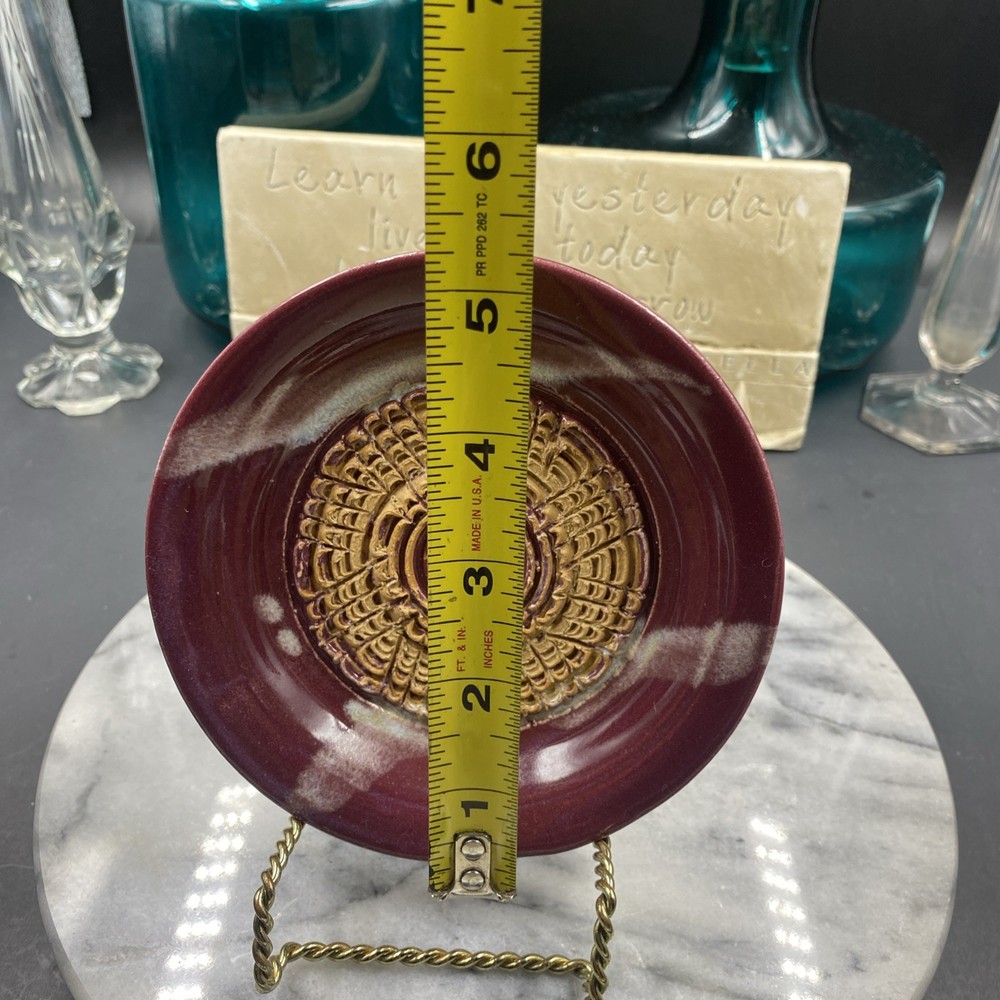 Ceramic Garlic Grater Zester Plate Signed