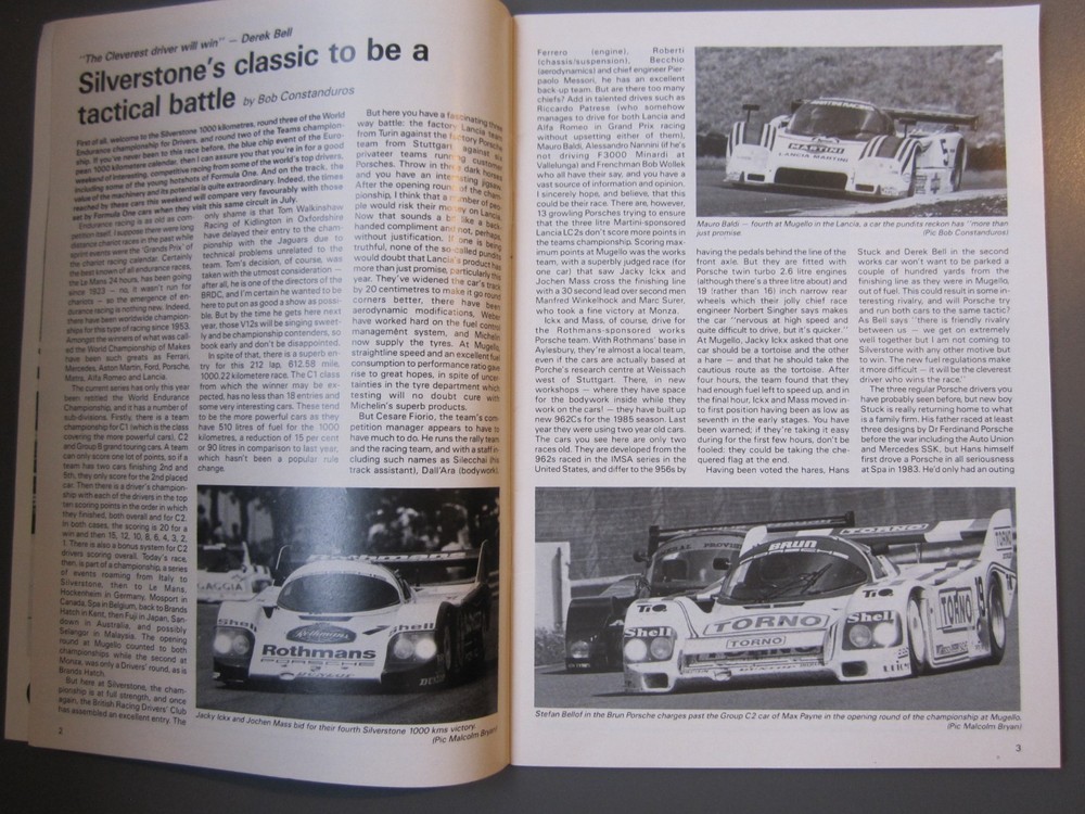 Silverstone 1000 KM World Endurance programme 12 May 1985