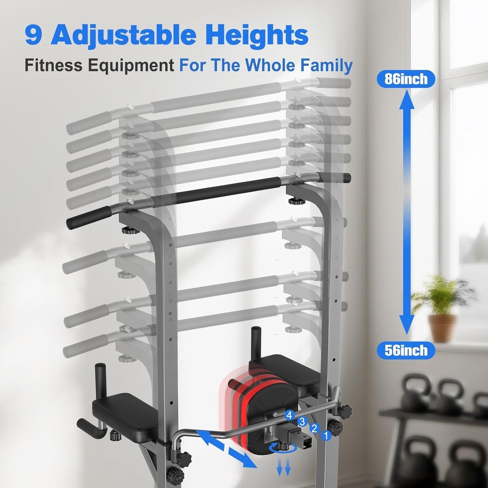 Power Tower Pull Up Bar Station Workout Dip Station