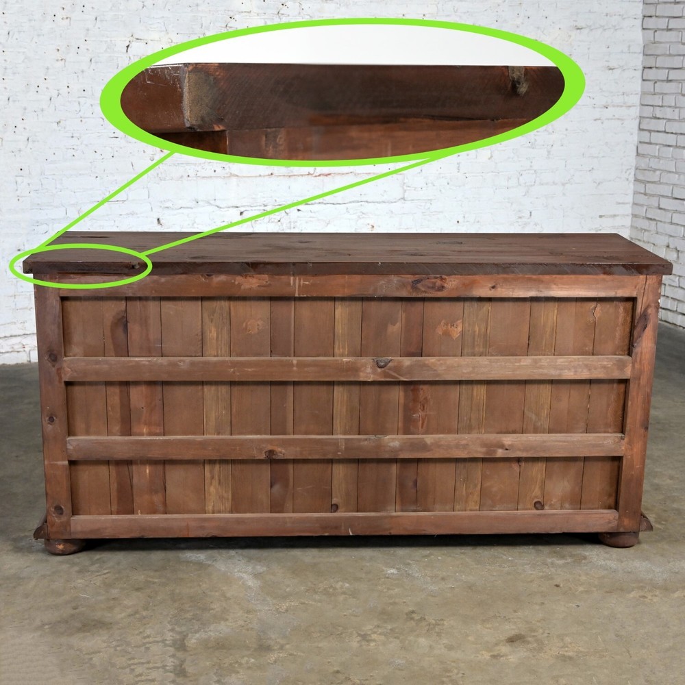Spanish Revival Rustic Solid Pine Sideboard Style of Artes De Mexico Intern'tnl