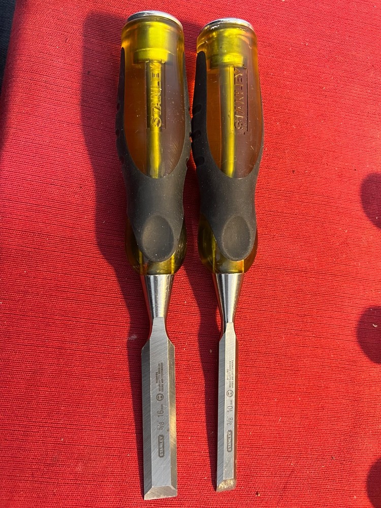Excellent Stanley 8 Piece Wood Chisel Set FAT.MAX. Used Lightly..See.Notes.**