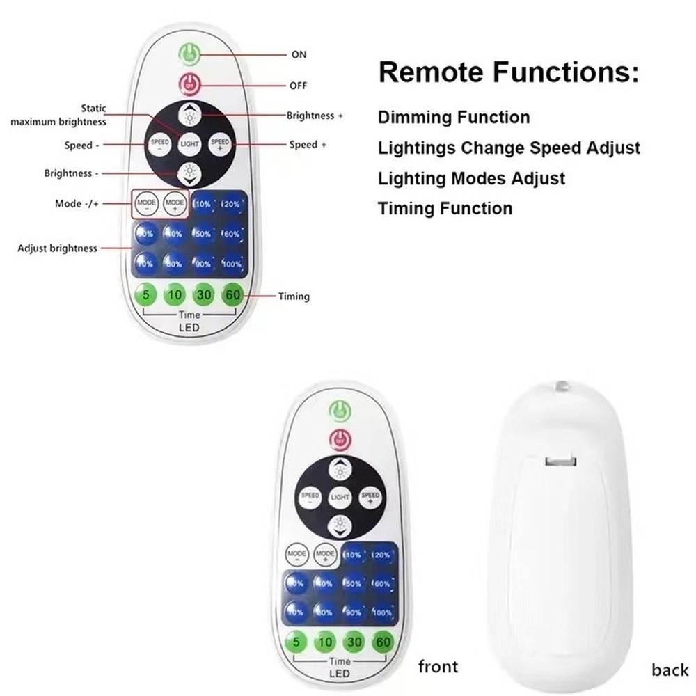 23-Key Control Light Dimmer DC12-24V Compatible Speed Adjustment Timing Function