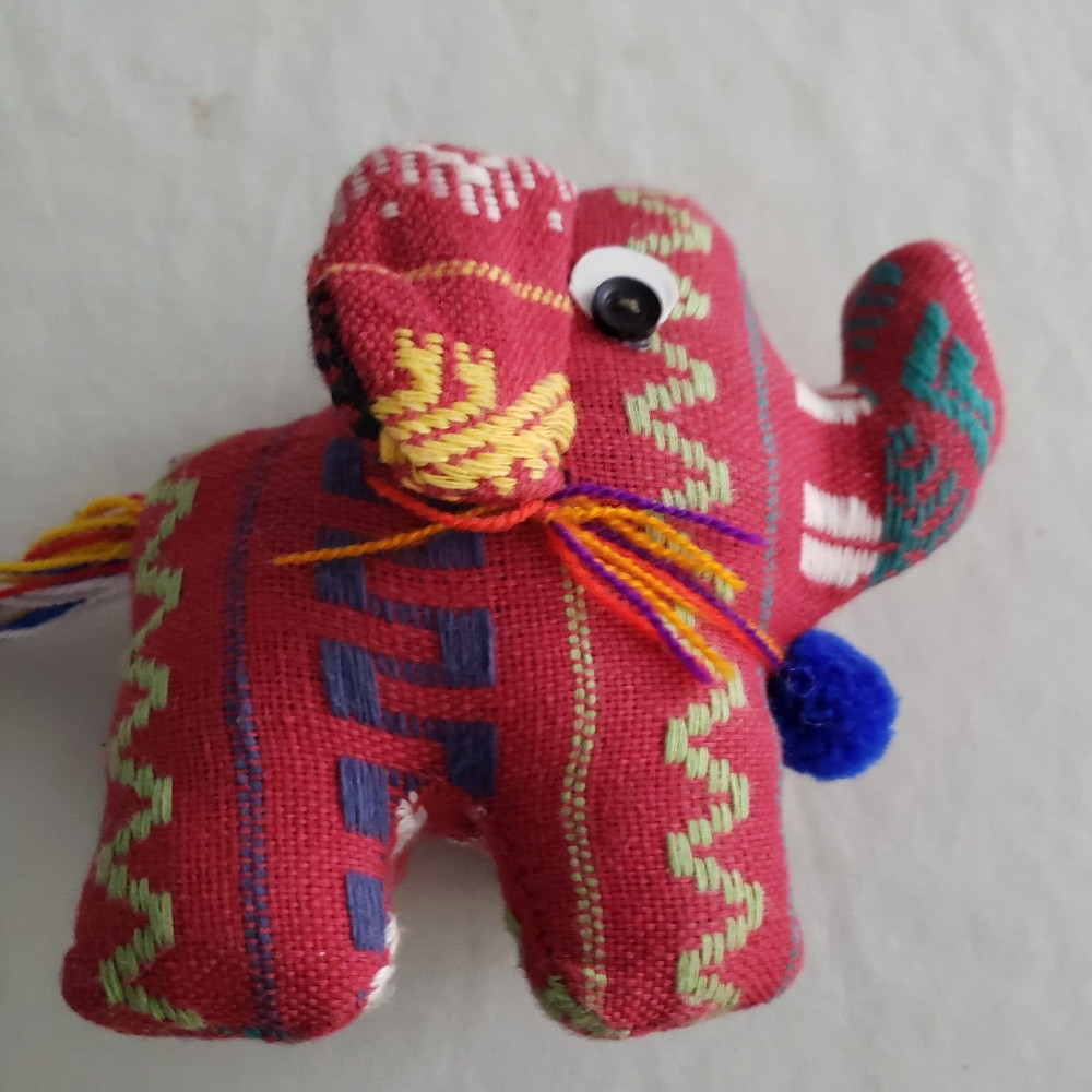 AZTECH PRINT MULTICOLOR Elephant Plush Handmade PINCUSHION
