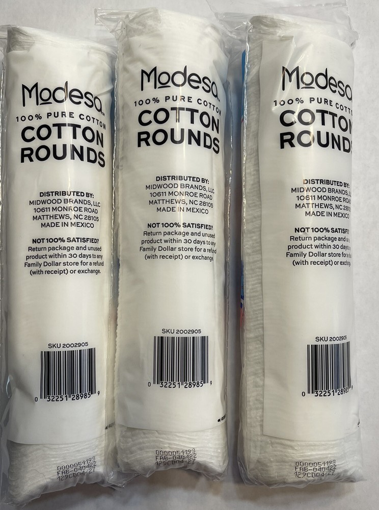 Modesa Cotton Rounds 3-120ct packs