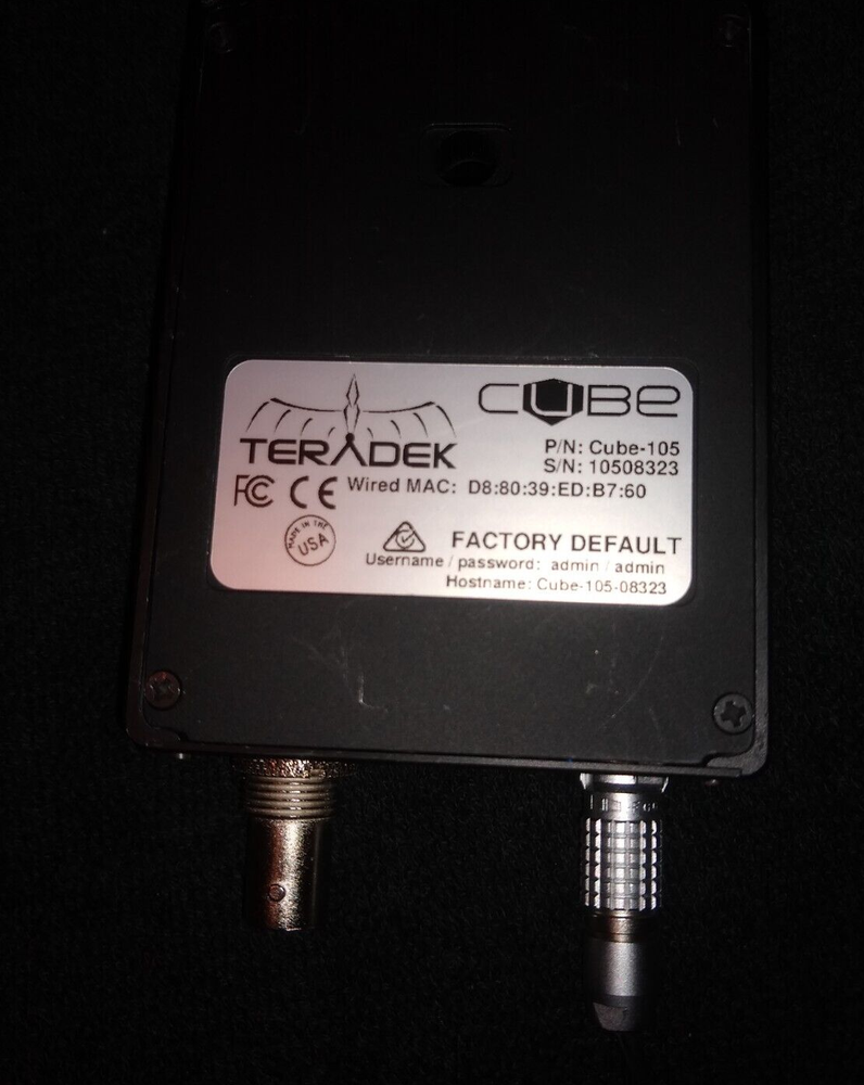Teradek Cube-105 TX Encoder w/ Power Supply(READ)-UNTESTED