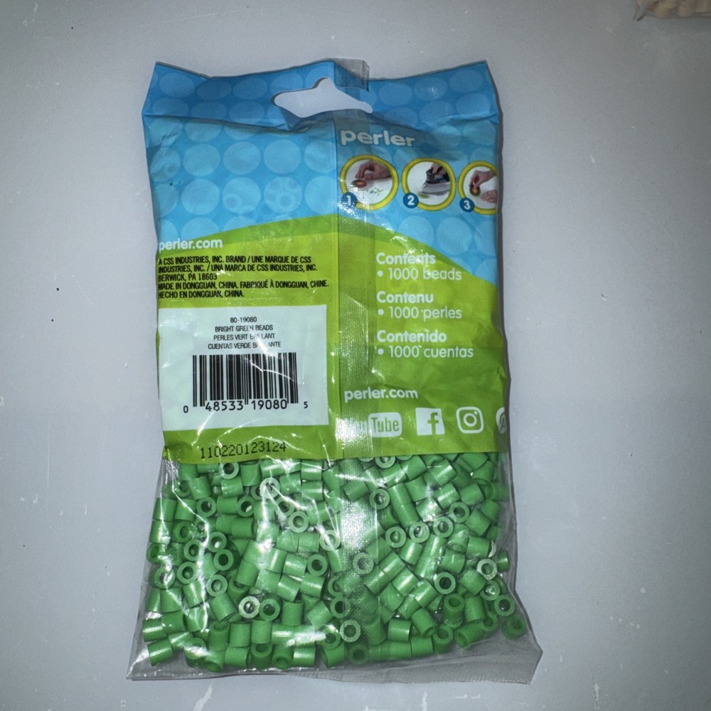 Perler Beads 1,000/Pkg Bright Green