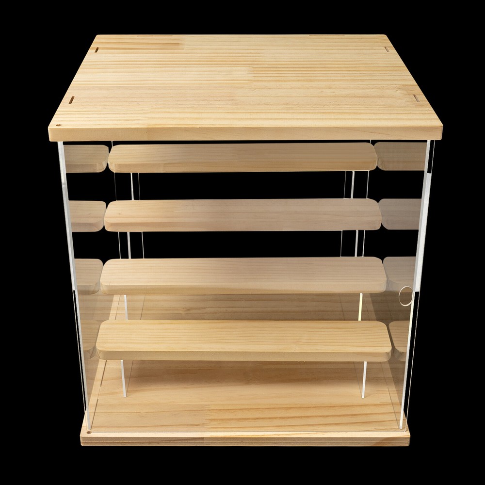 5-tier Display Box Clear Acrylic Display Case w/ LED Warm Light+USB Cable Modern