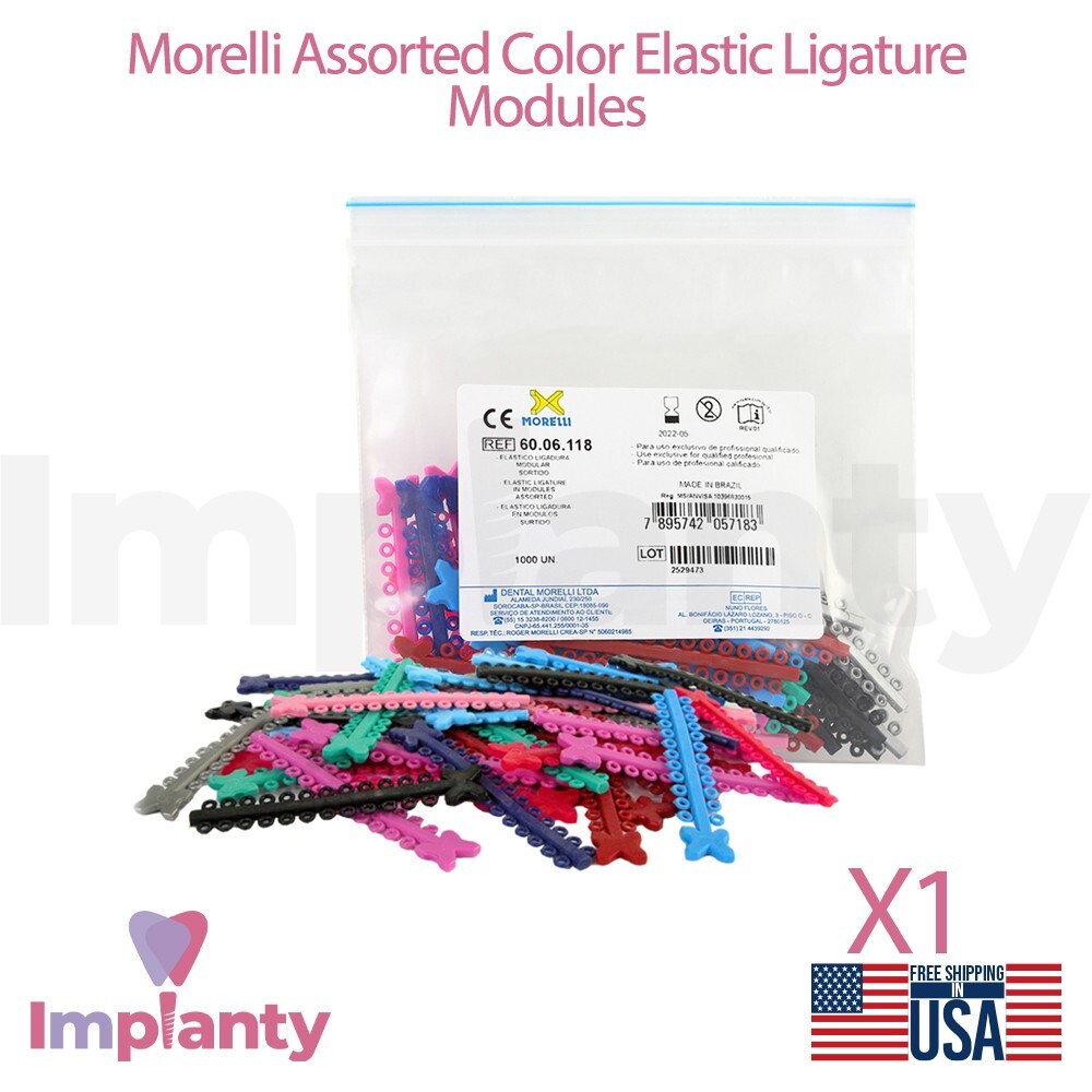 Morelli  Polyurethane Elastic Dental Ligature Modules Assorted Colors 1000pcs