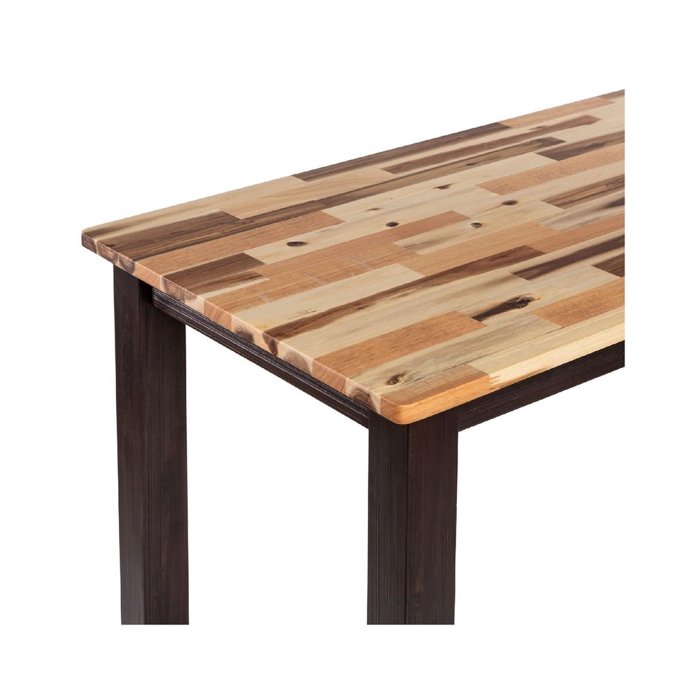 Amber Pub Table-47 Inch Rectangular Top-Espresso Brown Trestle Base