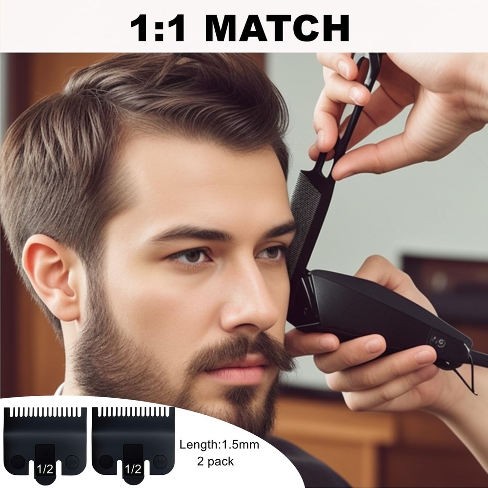 Compatible with Wahl 1/2 Clipper Guard,2 Pack Guards Replacement Fits 2Black
