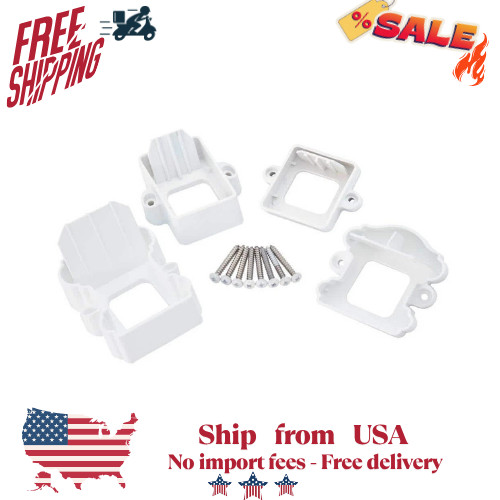 Fiberon Stair Rail Hardware Kit White Plastic Bracket Set for Railing System