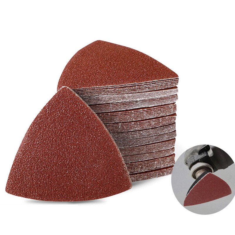 80*80*80mm Hook and Loop Delta Sanding Sheets Triangular Detail Sandpaper Pads