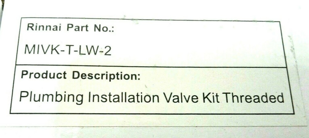 RINNAI MIVK-T-LW-2 MATSUI TANKLESS ISOLATION VALVE KIT 3/4" THREADED