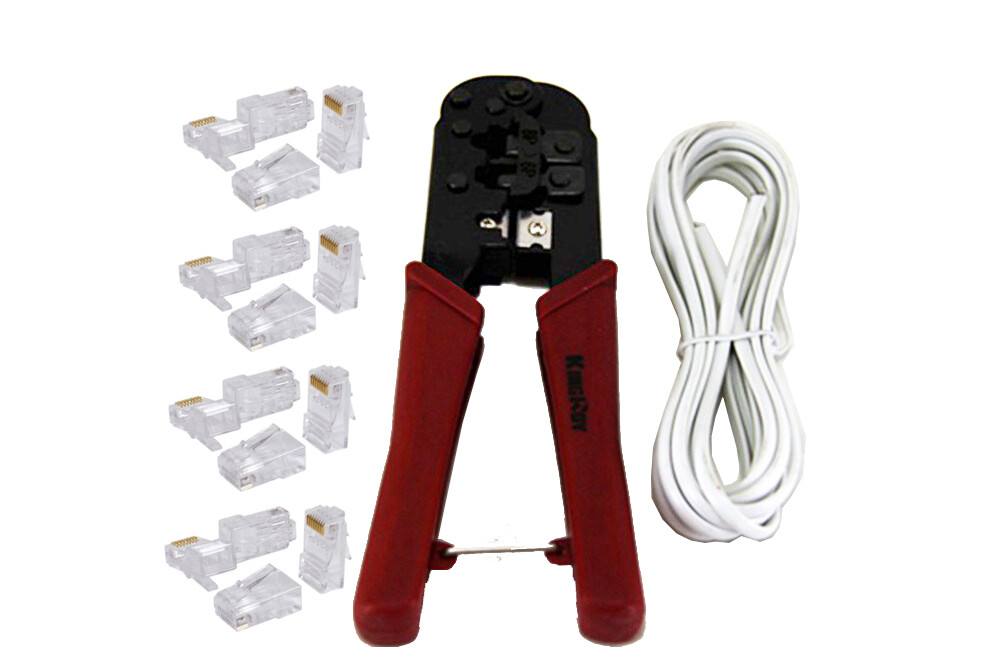 2-in-1 Modular Network Crimping Tool Set Wire Stripper with Modular Plugs