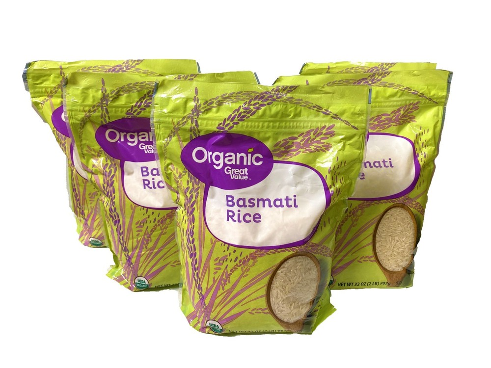 2 Pack Great Value Organic Pure Basmati Rice Total 4 Lbs