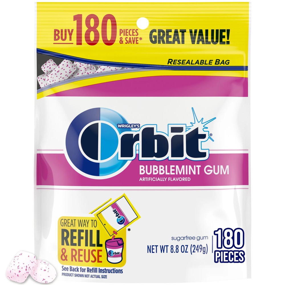 pack Orbit Bubblemint Sugar Free Chewing Gum Value Pack Ct Bag