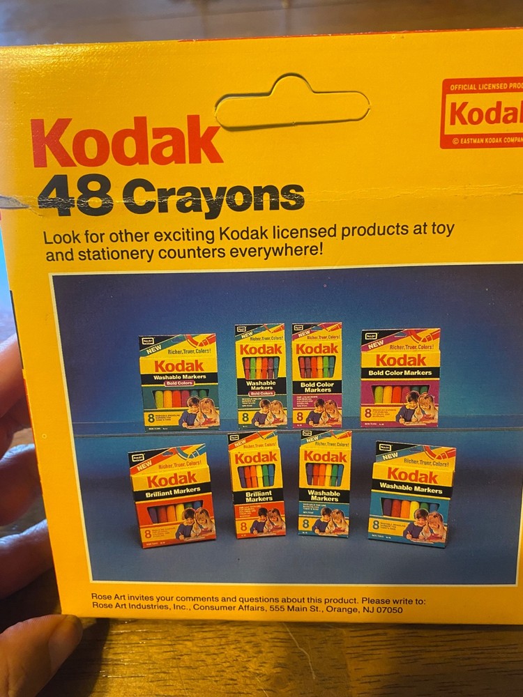 Vintage Kodak Crayons 48 count storage container with built in sharpener