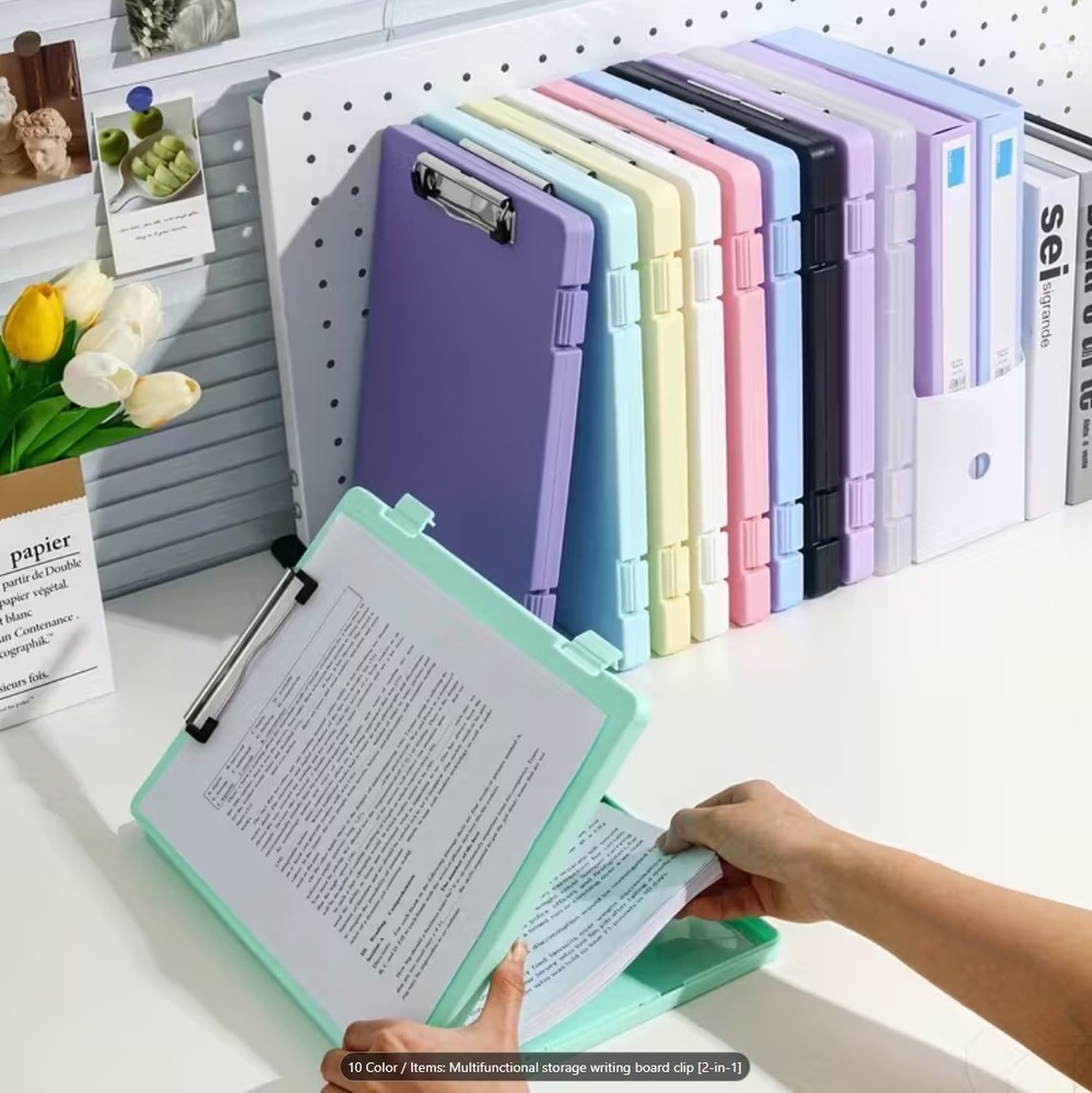 Clipboard with Storage A4 File Folder Storage Green
