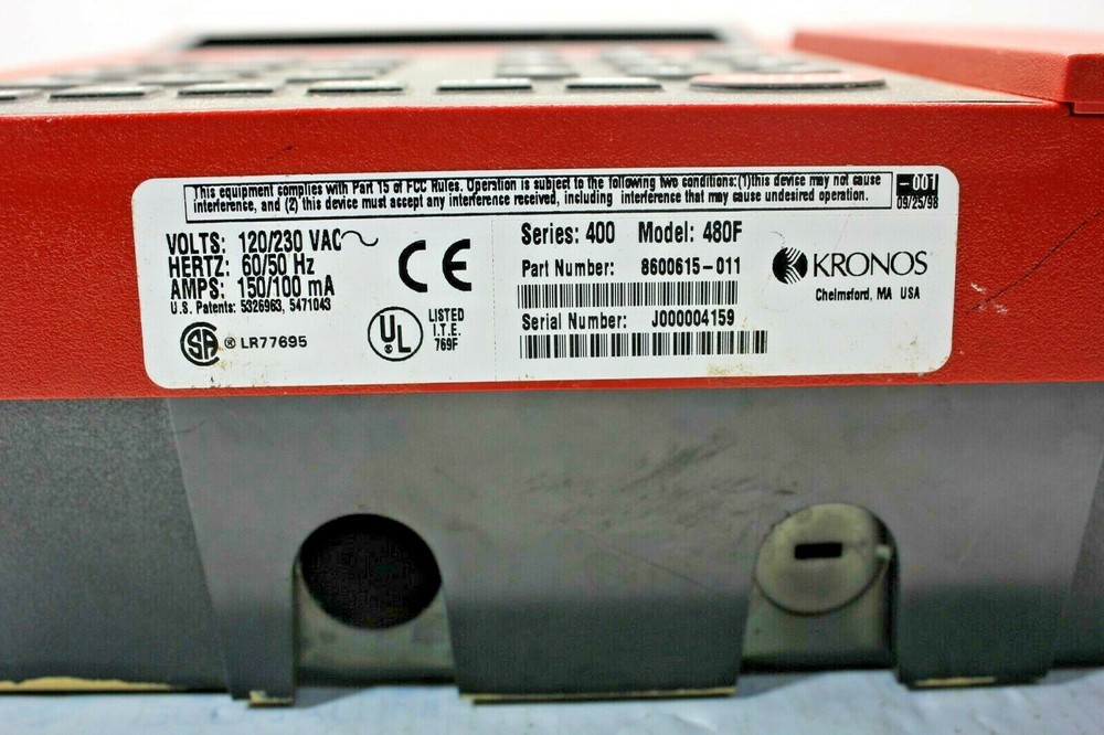 Kronos 400 Series 480F Ethernet Time Clock ( UNTESTED UNITS )