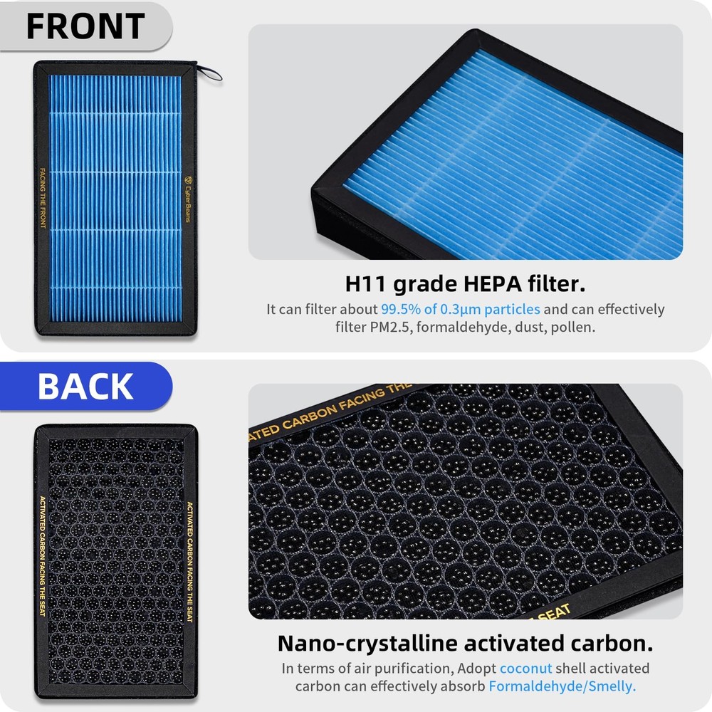 CYBERBEANS Air Conditional Replacement with Activated 2Pcs Cabin Filter