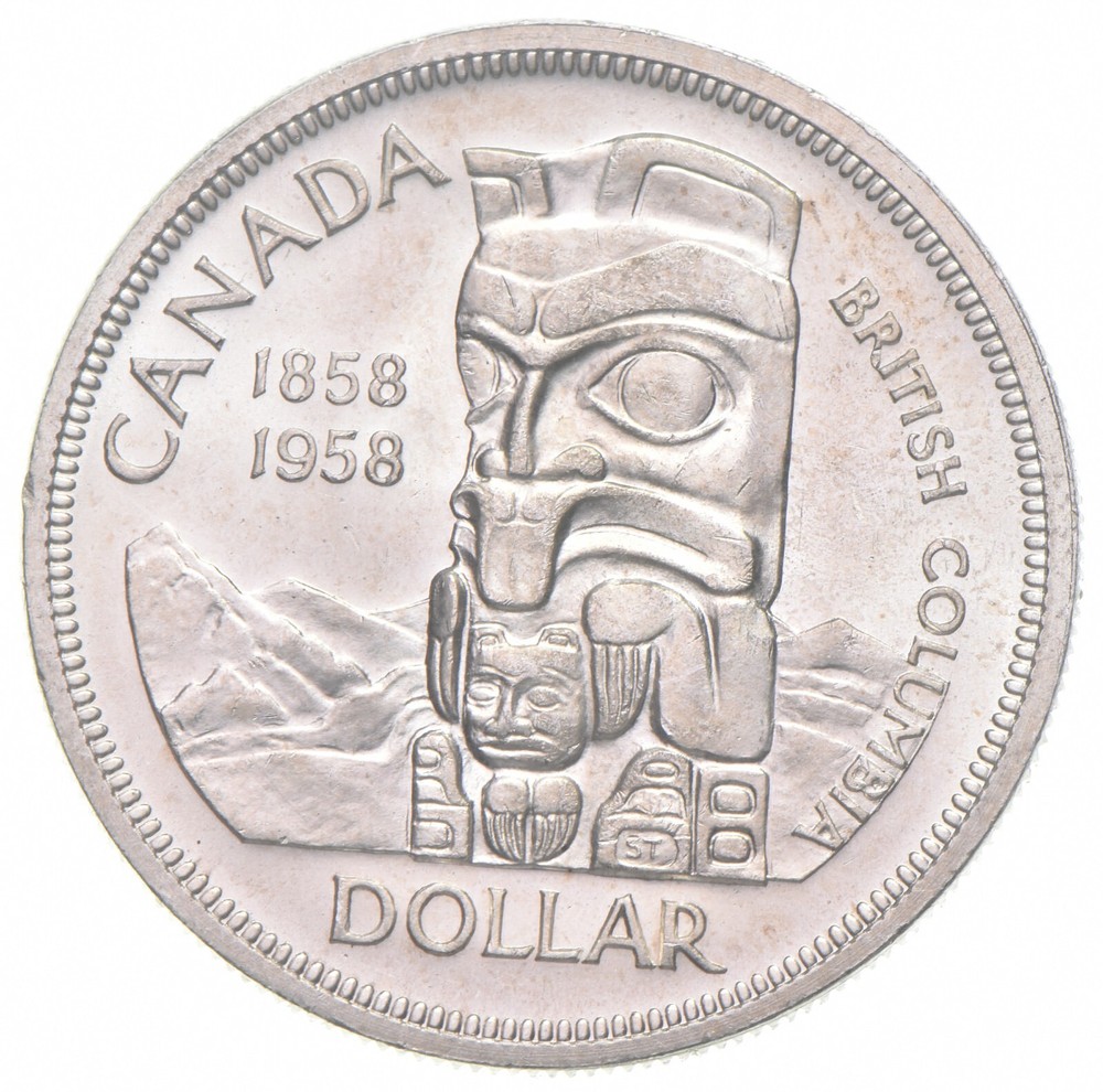 1958 80% Silver Canadian Canada Silver Dollar