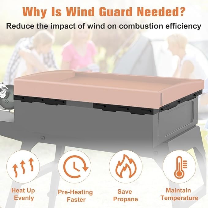 4 Pack 36 Inch Magnetic Griddle Wind Guards for Blackstone Griddle Accessories