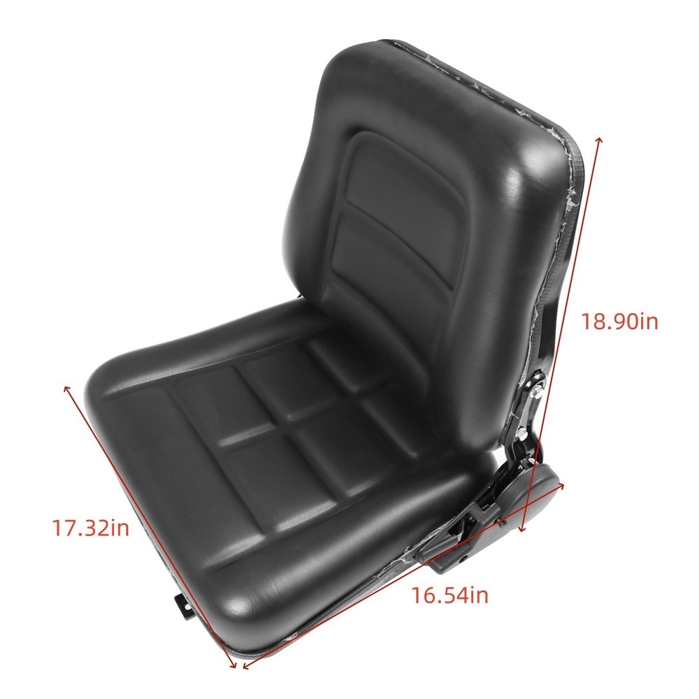 Universal Forklift Seat Black Fold Down Tractor Seat and Slide