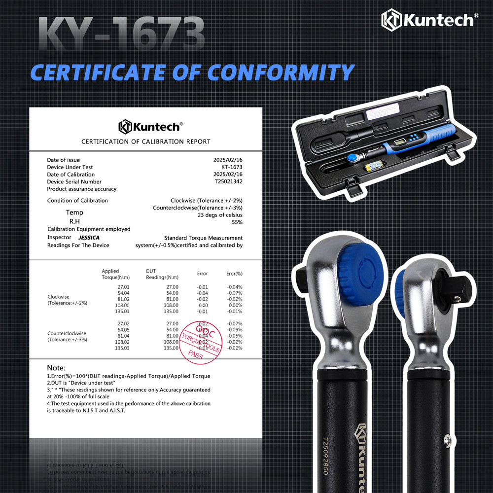 Kuntech 3/8" & 1/2" Heavy Duty Digital Torque Wrenches Combo Kit