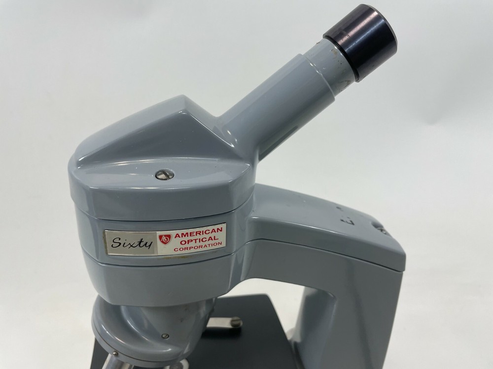 AMERICAN OPTICAL AO SIXTY 3 Objective Laboratory LED BULB Microscope WORKING