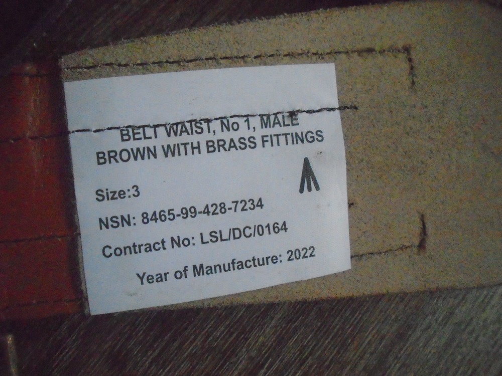 SAM BROWN BELT BRITISH ARMY ISSUE SIZE 3 NEW