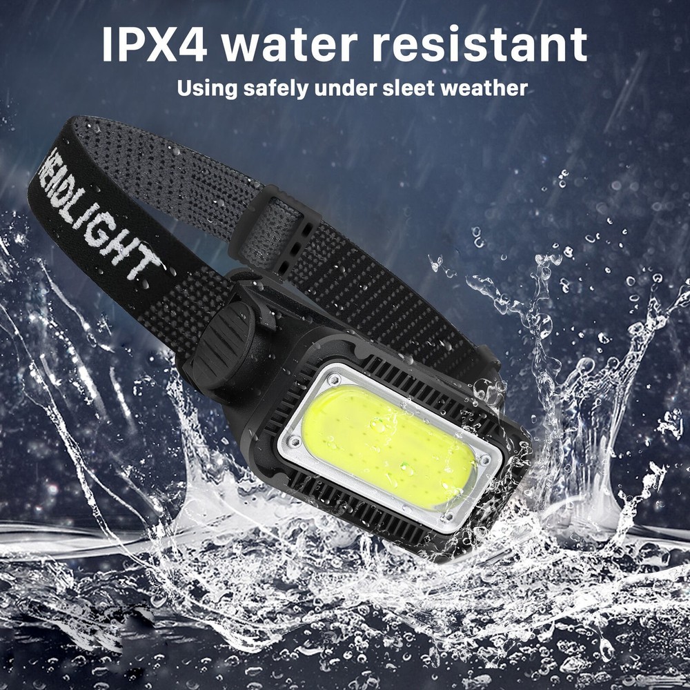 USB Rechargeable LED Headlamp Headlight Torch Flashlight With Charging Cable