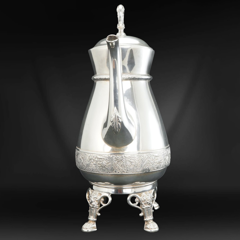 Large Victorian Silver Plate Coffee Pot Circa 1870
