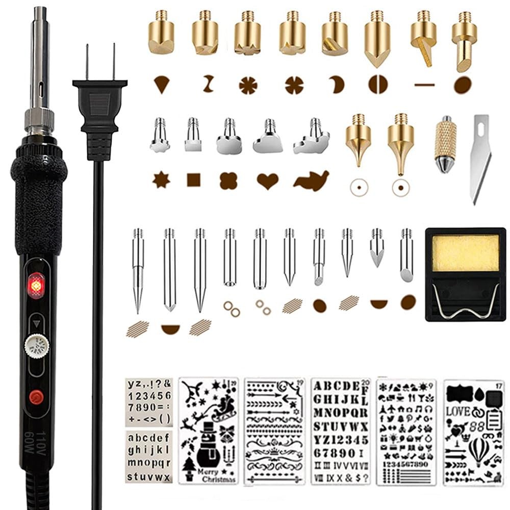 Wood Burning Kit,Wood Tool with Adjustable Temperature Black