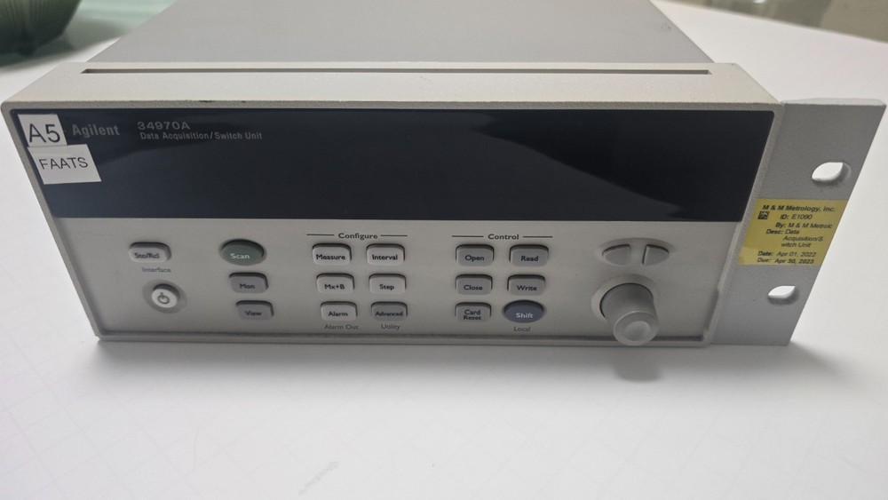 Agilent 34970A Data Acquisition / Switch, Powers On, No Cards – Tested – Qty1