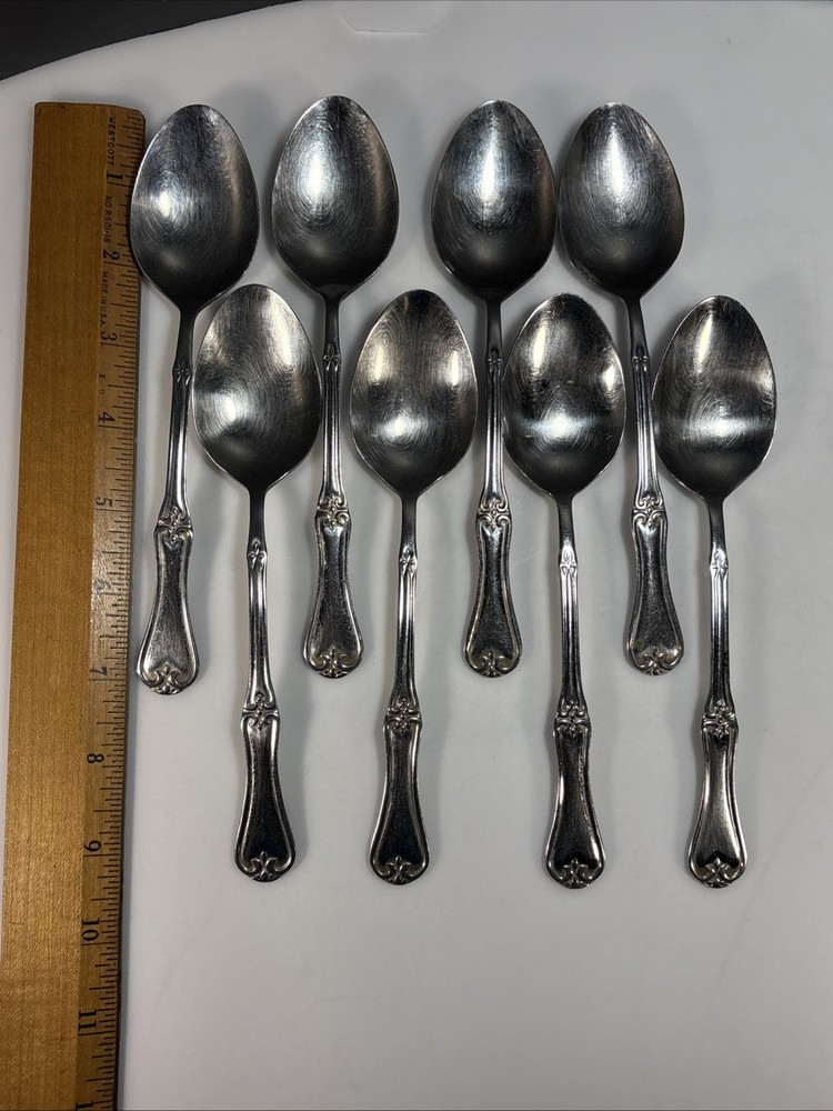 48 Piece Lot Alco Stainless Flatware Scrolls Scalloped Handle Spoon Knife Fork