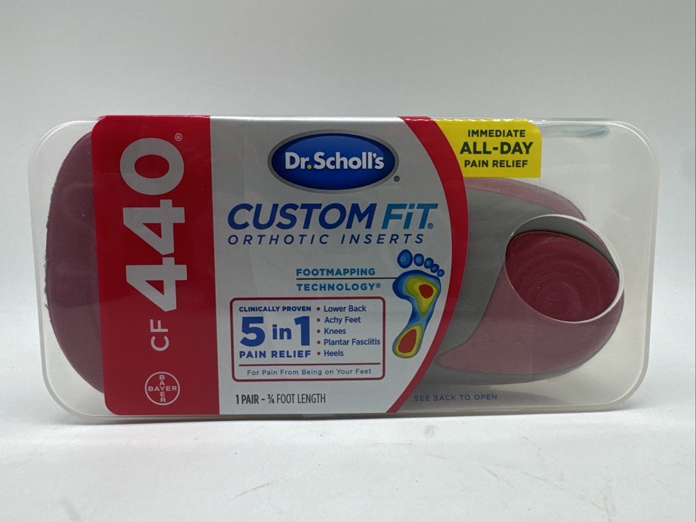 Dr. Scholls CF 440 Custom Fit Orthotic Inserts - Red New Sealed