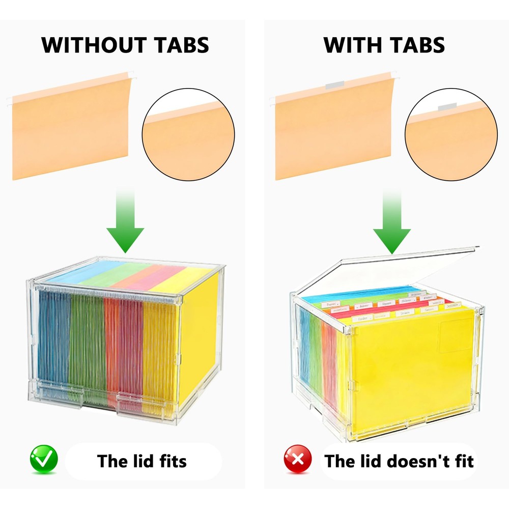 MUKAI File Box Organizer, Hanging Folder Storage Boxes, File Folder Organizer wi