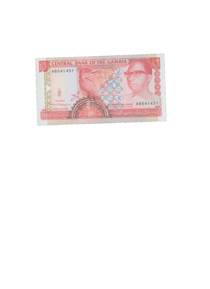GAMBIA 5 DALASIS BANKNOTE P12 UNCIRCULATED