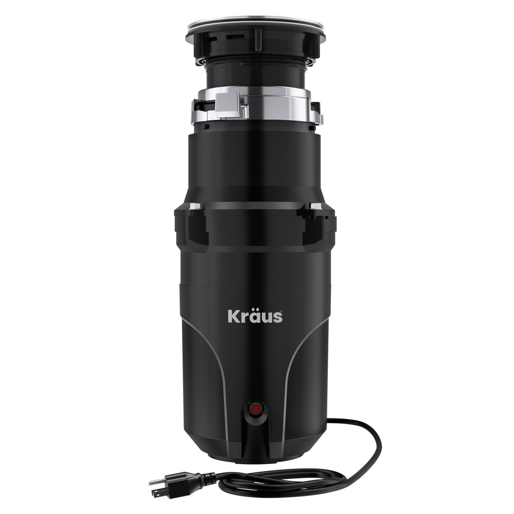 Kraus KWD100-33 WasteGuard 1/3 HP Continuous Garbage Disposal - Black