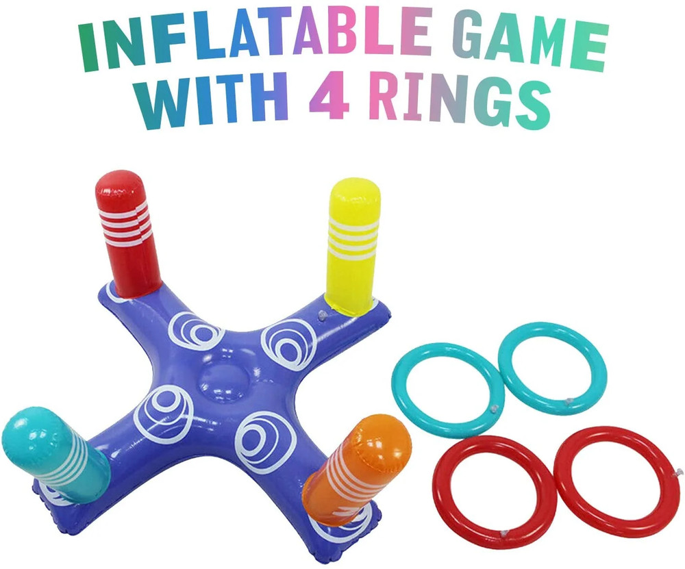 Inflatable Pool Ring Toss Game Set, 4 Pieces