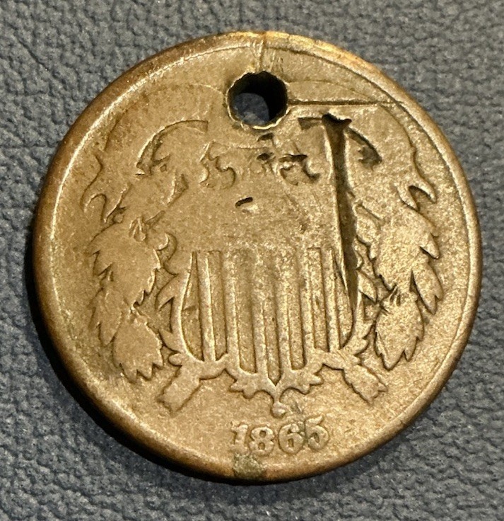 1865 Two Cent Piece 2C - Civil War Date