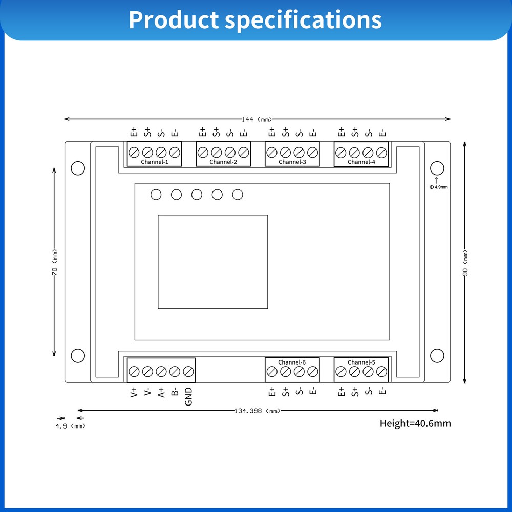 Six Channel Load Cell Data Acquisition Module RS-485 with Display