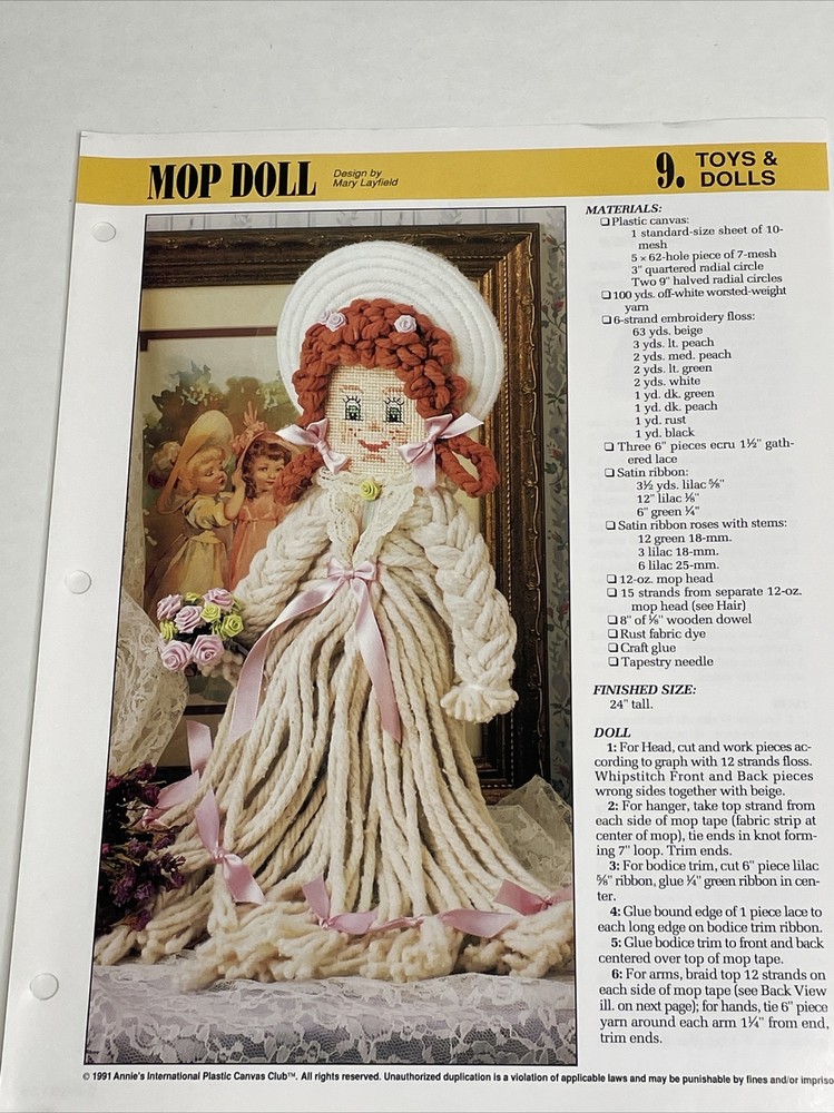 Mop Doll Annie's Plastic Canvas Pattern